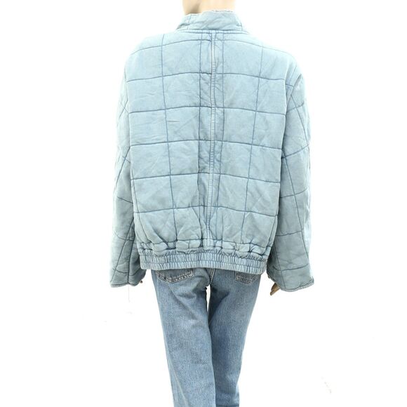 Free People Dolman Quilted Knit Jacket Top Oversized Zip-up Slouchy M NEW 280744 - Picture 12 of 12